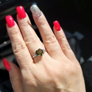 Genuine museum grade moldavite ring